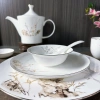Spring Color Show Shadow Series High Bone Meal Content Bone China tableware Set, decal ceramic plates, bowls, plates and teapots wholesale for hotel and restaurant household use Specification image